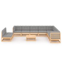 vidaXL 11-tlg. Garten-Lounge-Set mit Kissen Kiefer...