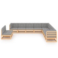 vidaXL 11-tlg. Garten-Lounge-Set mit Kissen Kiefer...