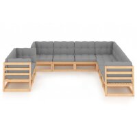 vidaXL 9-tlg. Garten-Lounge-Set mit Kissen Kiefer Massivholz