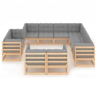 vidaXL 11-tlg. Garten-Lounge-Set mit Kissen Kiefer...