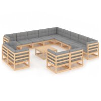 vidaXL 14-tlg. Garten-Lounge-Set mit Kissen Kiefer Massivholz