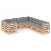 vidaXL 8-tlg. Garten-Lounge-Set mit Kissen Kiefer Massivholz