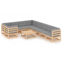 vidaXL 10-tlg. Garten-Lounge-Set mit Kissen Kiefer...