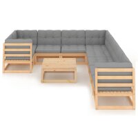 vidaXL 10-tlg. Garten-Lounge-Set mit Kissen Kiefer...