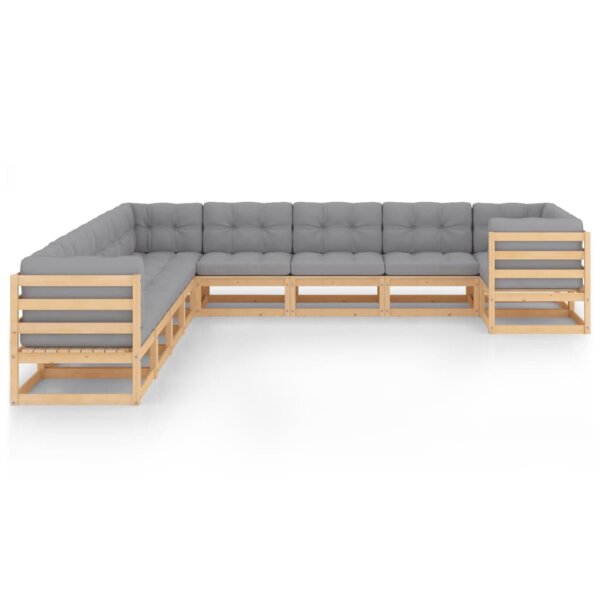 vidaXL 10-tlg. Garten-Lounge-Set mit Kissen Kiefer Massivholz