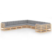 vidaXL 10-tlg. Garten-Lounge-Set mit Kissen Kiefer...