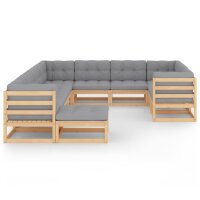 vidaXL 11-tlg. Garten-Lounge-Set mit Kissen Kiefer Massivholz