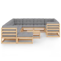 vidaXL 12-tlg. Garten-Lounge-Set mit Kissen Kiefer Massivholz