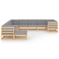 vidaXL 11-tlg. Garten-Lounge-Set mit Kissen Kiefer...