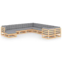 vidaXL 11-tlg. Garten-Lounge-Set mit Kissen Kiefer...