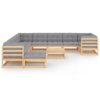 vidaXL 12-tlg. Garten-Lounge-Set mit Kissen Kiefer Massivholz