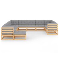 vidaXL 12-tlg. Garten-Lounge-Set mit Kissen Kiefer...