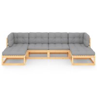 vidaXL 6-tlg. Garten-Lounge-Set mit Kissen Kiefer Massivholz