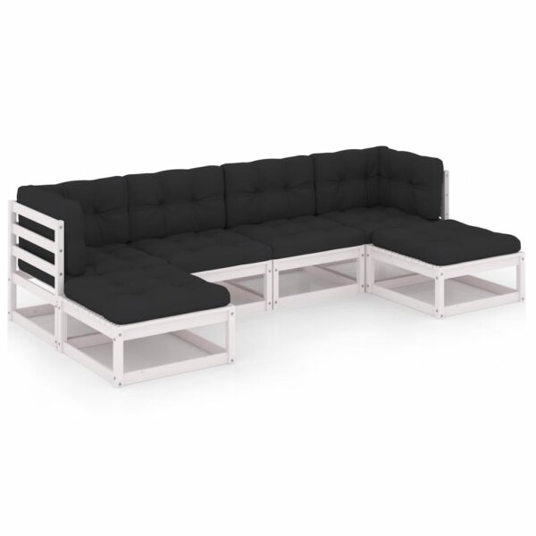 vidaXL 6-tlg. Garten-Lounge-Set mit Kissen Kiefer Massivholz