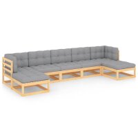 vidaXL 7-tlg. Garten-Lounge-Set mit Kissen Kiefer Massivholz