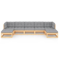 vidaXL 7-tlg. Garten-Lounge-Set mit Kissen Kiefer Massivholz