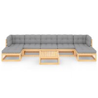 vidaXL 8-tlg. Garten-Lounge-Set mit Kissen Kiefer Massivholz