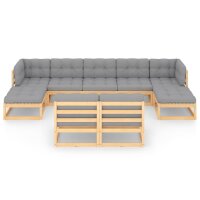 vidaXL 9-tlg. Garten-Lounge-Set mit Kissen Kiefer Massivholz