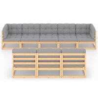 vidaXL 8-tlg. Garten-Lounge-Set mit Kissen Kiefer Massivholz