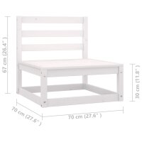 vidaXL 8-tlg. Garten-Lounge-Set mit Kissen Wei&szlig; Kiefer Massivholz