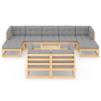 vidaXL 10-tlg. Garten-Lounge-Set mit Kissen Kiefer...