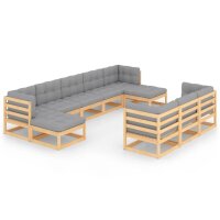 vidaXL 10-tlg. Garten-Lounge-Set mit Kissen Kiefer...