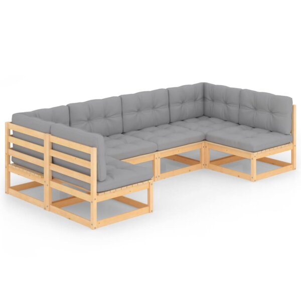 vidaXL 6-tlg. Garten-Lounge-Set mit Kissen Kiefer Massivholz