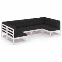 vidaXL 6-tlg. Garten-Lounge-Set mit Kissen Weiß...