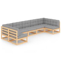 vidaXL 7-tlg. Garten-Lounge-Set mit Kissen Kiefer Massivholz