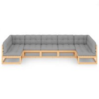 vidaXL 7-tlg. Garten-Lounge-Set mit Kissen Kiefer Massivholz