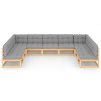 vidaXL 9-tlg. Garten-Lounge-Set mit Kissen Kiefer Massivholz