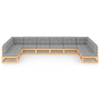 vidaXL 10-tlg. Garten-Lounge-Set mit Kissen Kiefer...