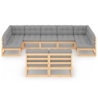 vidaXL 9-tlg. Garten-Lounge-Set mit Kissen Kiefer Massivholz