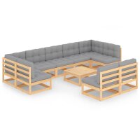 vidaXL 10-tlg. Garten-Lounge-Set mit Kissen Kiefer...