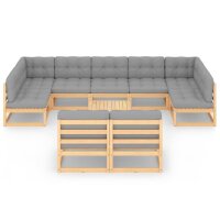 vidaXL 10-tlg. Garten-Lounge-Set mit Kissen Kiefer...