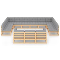 vidaXL 13-tlg. Garten-Lounge-Set mit Kissen Kiefer Massivholz