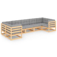 vidaXL 7-tlg. Garten-Lounge-Set mit Kissen Kiefer Massivholz