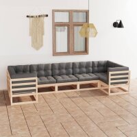 vidaXL 7-tlg. Garten-Lounge-Set mit Kissen Kiefer Massivholz