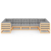 vidaXL 7-tlg. Garten-Lounge-Set mit Kissen Kiefer Massivholz