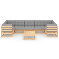 vidaXL 8-tlg. Garten-Lounge-Set mit Kissen Kiefer Massivholz