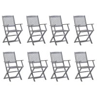 WOWONA Klappbare Gartenstühle 8 Stk. mit Kissen...