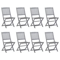 vidaXL Klappbare Gartenstühle 8 Stk. mit Kissen...