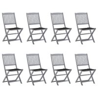 vidaXL Klappbare Gartenstühle 8 Stk. mit Kissen...