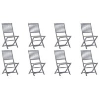 vidaXL Klappbare Gartenstühle 8 Stk. mit Kissen...