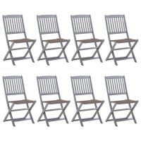 vidaXL Klappbare Gartenstühle 8 Stk. mit Kissen...