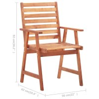 vidaXL Garten-Essstühle 6 Stk. mit Kissen Massivholz Akazie