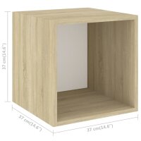 vidaXL 5-tlg. TV-Schrank-Set Wei&szlig; Sonoma-Eiche Holzwerkstoff