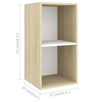 vidaXL 5-tlg. TV-Schrank-Set Wei&szlig; Sonoma-Eiche Holzwerkstoff