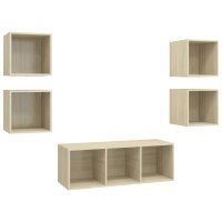 vidaXL 5-tlg. TV-Schrank-Set Sonoma-Eiche Holzwerkstoff