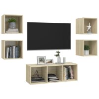 vidaXL 5-tlg. TV-Schrank-Set Sonoma-Eiche Holzwerkstoff